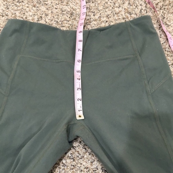 Athleta Mesh Side Panel Leggings Size Large Sage Green - Picture 9 of 13